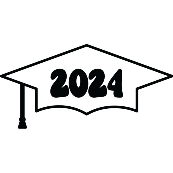 2024 with Mortarboard, Graduation Design - GCC-015 Thumbnail