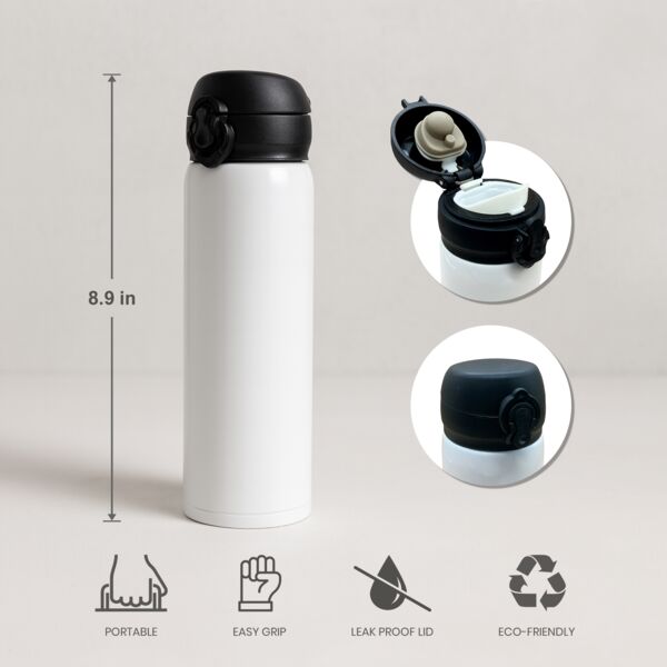 17oz Pop Lid Stainless Steel Tumbler (White) Thumbnail