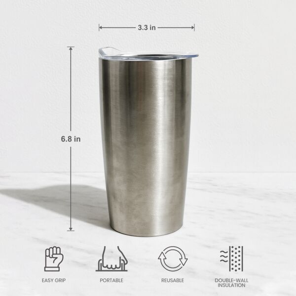 20oz Stainless Steel Tumbler (Silver) Thumbnail