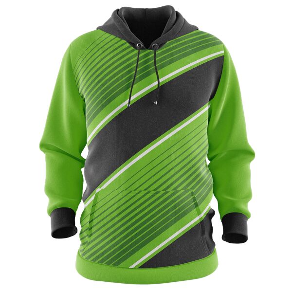 Green Linear Pattern Full Print Hoodie Jacket Thumbnail