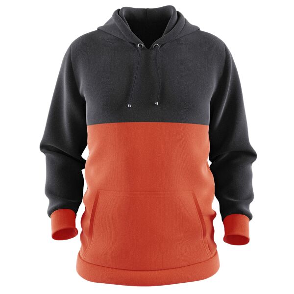 Orange Two Color Pattern Full Print Hoodie Jacket Thumbnail