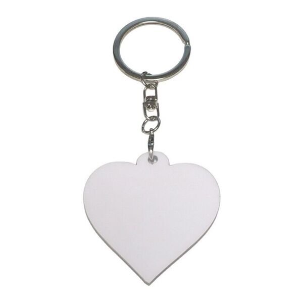 White Heart Metal Keychain Thumbnail