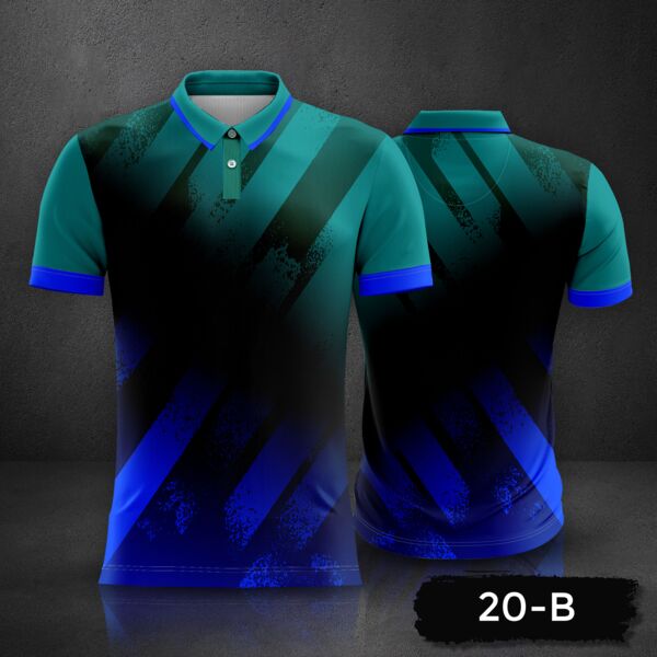 Gradient with Grunge Design Esport Jersey Uniform Polo Shirt Full Print Sublimation Thumbnail