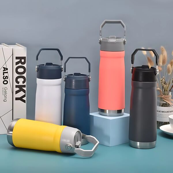 650ml Stainless Steel Travel Tumbler W/ Handle Thumbnail