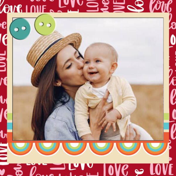 Happy Mother's Day, Photo Frame with Customizable Image, Mother's Day, Mother, MOM - BPF-006 Thumbnail