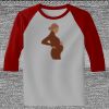 Raglan 3/4 Roundneck Shirt (Gray Body) Thumbnail