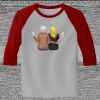 Raglan 3/4 Roundneck Shirt (Gray Body) Thumbnail