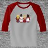 Raglan 3/4 Roundneck Shirt (Gray Body) Thumbnail