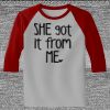 Raglan 3/4 Roundneck Shirt (Gray Body) Thumbnail